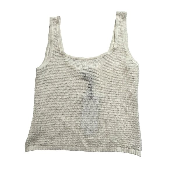 Onia Linen Knit Square Neck Tank in White - Picture 1 of 5